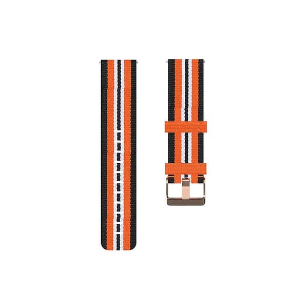 Til Fitbit Versa Canvas urrem Black Orange