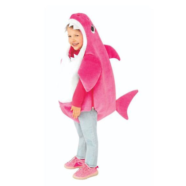 Baby haj kostume til børn unisex fest pink 110