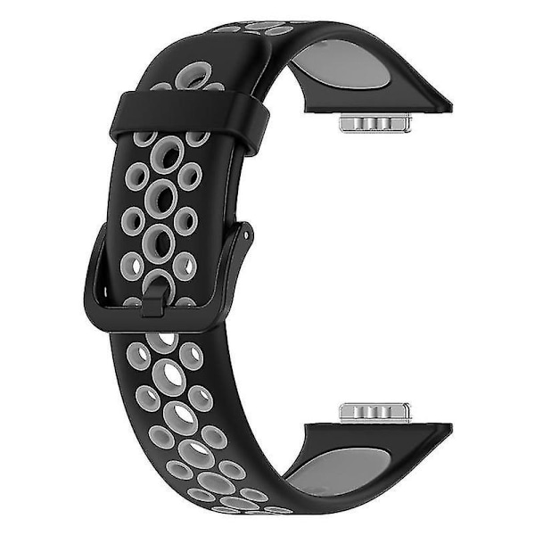 Dobbel silikonrem for Huawei Watch Fit 2/Watch Fit 2 Active Black Grey Style E