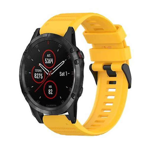 Garmin Fenix ​​5 Plus 22 mm vaakasuora rakenne watch irrotustyökalulla Yellow