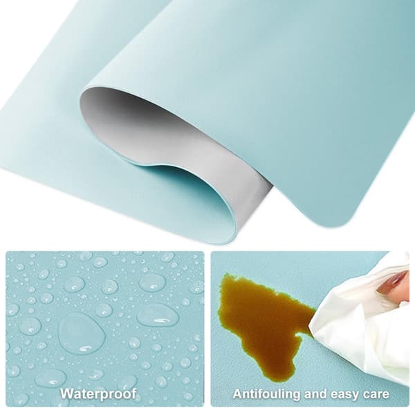 Vanntett musematte skinn skrivebordsmusematte, blå 80x40cm