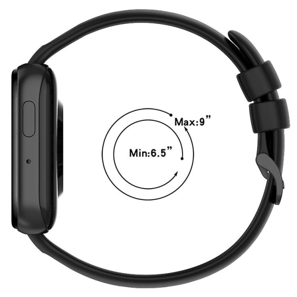 Til Oppo Watch 3 Pro ensfarvet blødt silikone urbånd Black