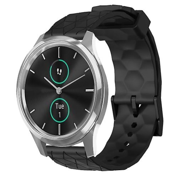 För Garminmove Luxe 20 mm fotbollsmönster i enfärgad watch Black