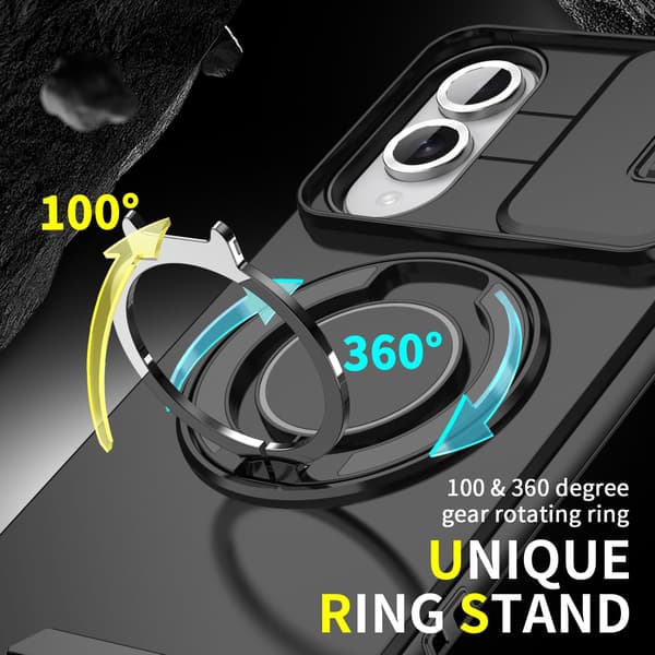 Etui til Samsung Galaxy S25 Edge 360° roterende beslag (blå)