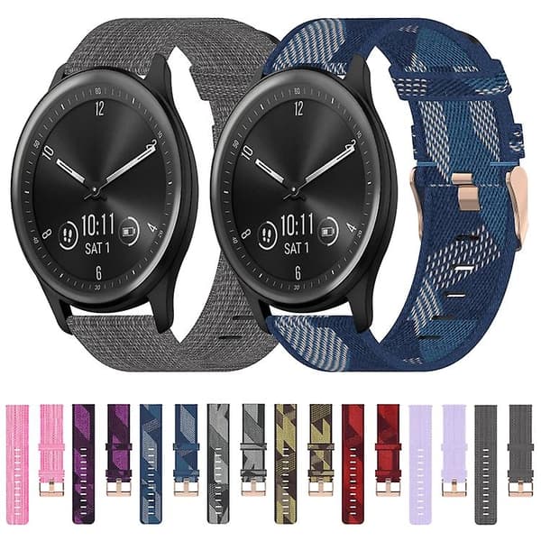 Til Garmin Vivomove Sport 20mm nylonvævet urrem Grey