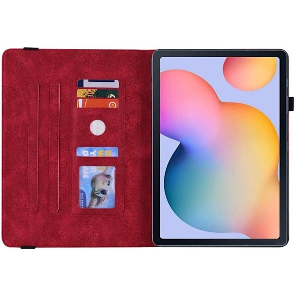 Samsung Galaxy Tab S6 Lite 10.4 2020 Sm P610/p615 Fjäril Röd Tablet Fodral