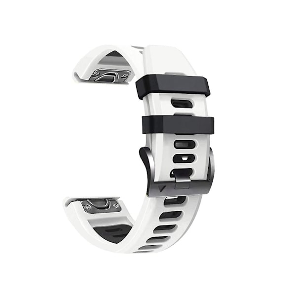 Rem för Garmin Fenix 7X 26 mm Silikon Sport Tvåfärgad Klockarmband Vit-Svart