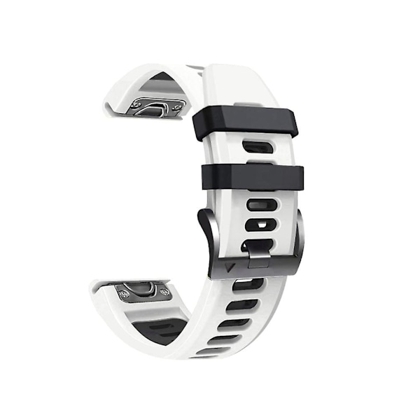 Rem til Garmin Fenix 7X 26 mm Silikone Sportsrem i to farver Hvid-sort