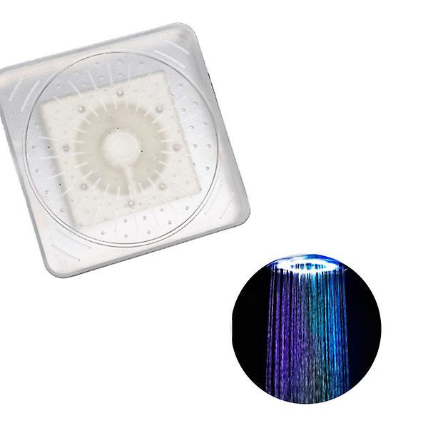 LED-regnbågsduschhuvud med LED-ljus Kvadratisk duschhuvud Automatisk RGB-färgförändring Temperatursensorduschhuvud
