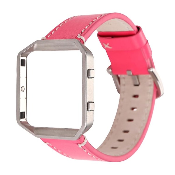 För Fitbit Blaze Calf Leather Watch Band Peach Red