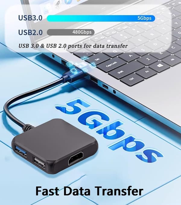 USB C Hub HDMI 4-in-1 USB C - HDMI 4K -sovitin PD 100W:lla MacBookille ja Switchille