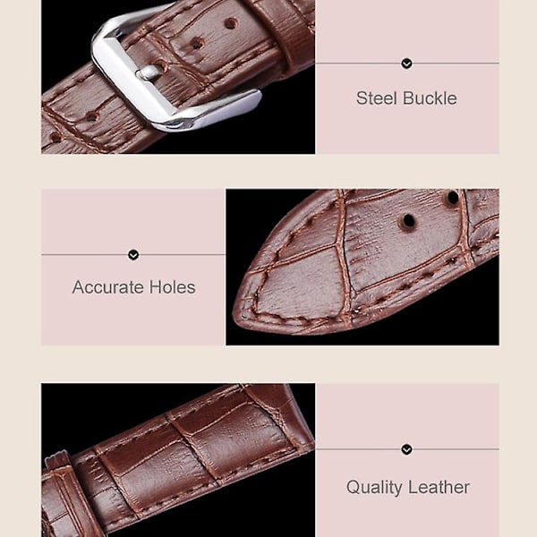 For Fitbit Versa 3 / Sense Universal Crocodile Texture klokkerem i ekte skinn Black