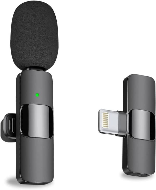 Trådløs Mikrofon Trådløs Omnidirektionel Kondensatoroptagelsesmikrofon til iPhone og iPad