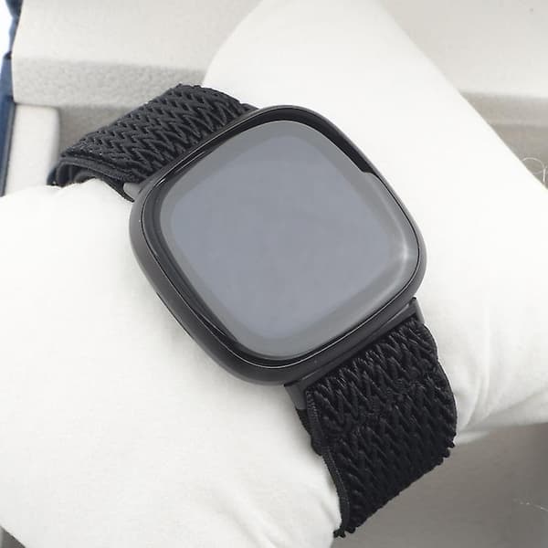 Fitbit Versa 4 / Sense 2 Universal Wave Nylon watch Black