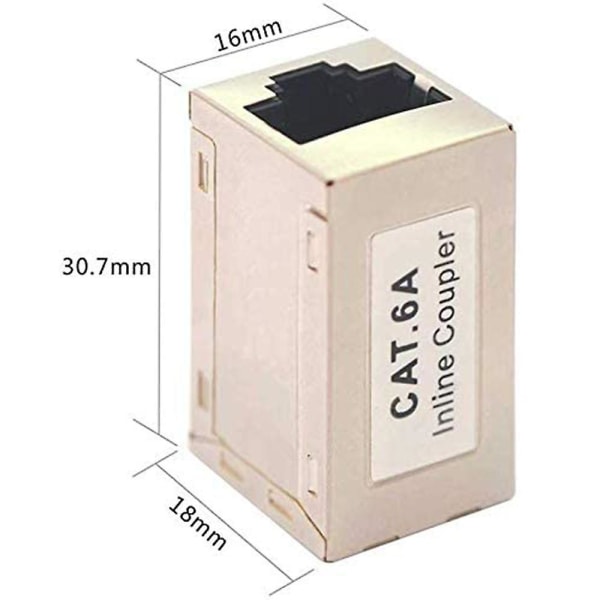 5 kpl Cat6 A Ethernet-sovittimen kytkentäkaapelin Rj45-sovitin