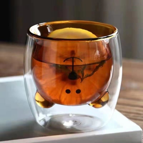 Tegneserie Bjørn Kop Dobbelt Lag Transparent Glas Kopper Kaffe Krus Par Gaver Brown