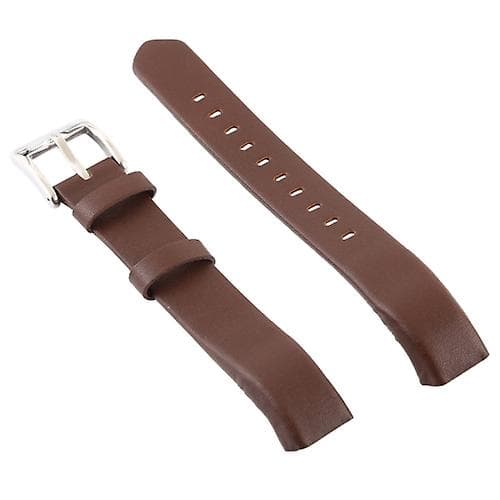Smart Watch Shiny Leather Watch Band For Fitbit Alta Coffee
