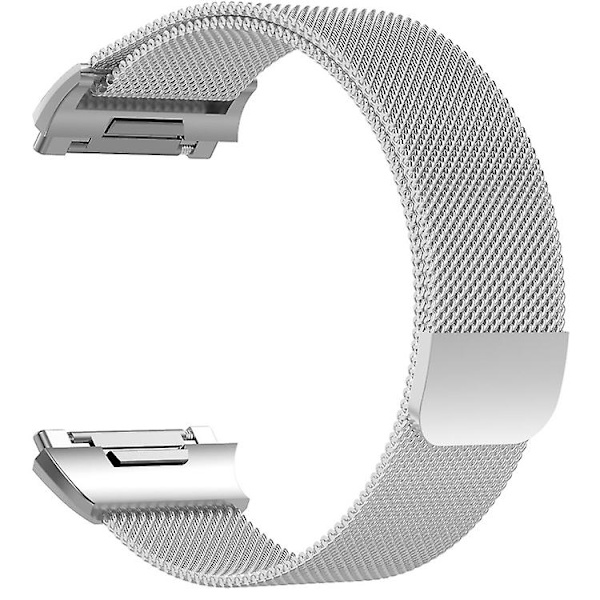 Til Fitbit Ionic Milanese urbånd, lille størrelse: 20,6 x 2,2 cm Silver