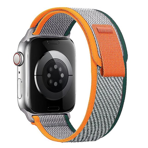 Ranneke Apple Watch Ranneke 49mm 44mm 40mm 45mm 41mm 42mm 38mm Correa Nylon Trail Loop Rannekoru Iwatch Ultra Series 7 6 5 3 Se 8 green-orange 38 40 41mm