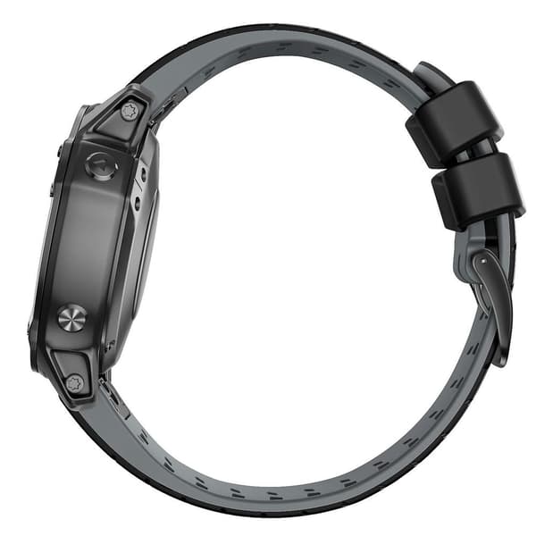 22mm Silikonrem for Garmin Fenix 7 Black Grey