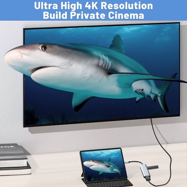 USB C Hub Multiport 6 i 1 USB C-adapter
