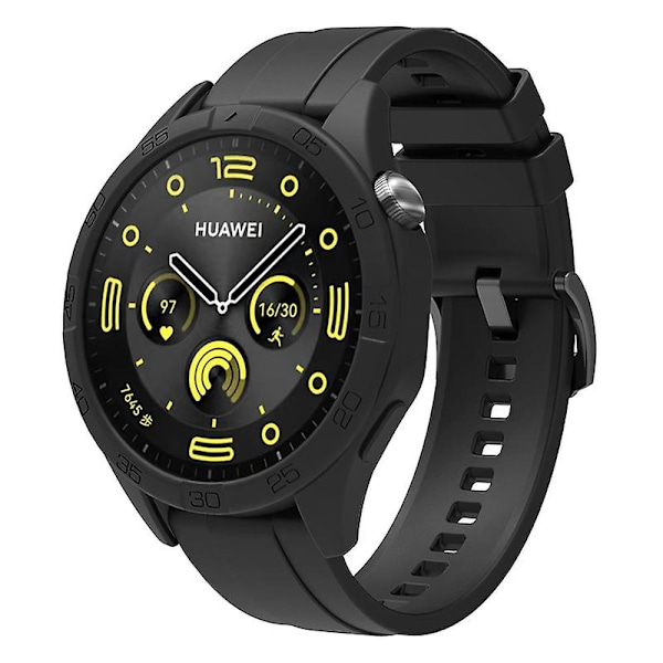 Silikoniranneke Huawei Watch GT 4 46mm:lle, kellokuorella Black