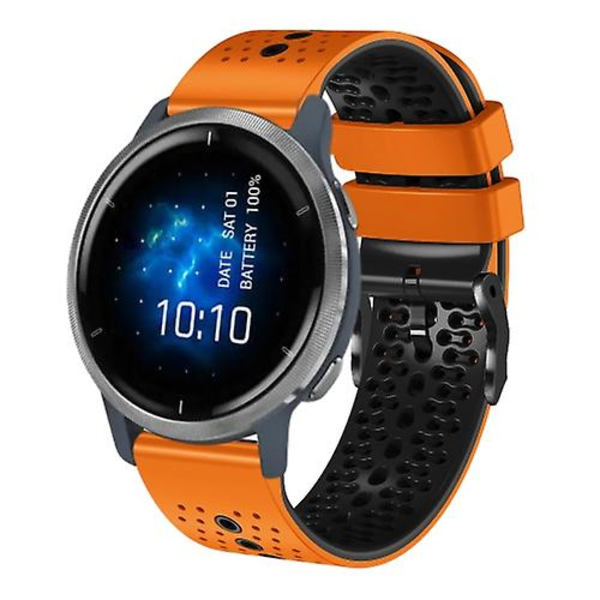 Garmin Venu 2 22 mm:n rei'itetylle kaksiväriselle watch Orange-Black