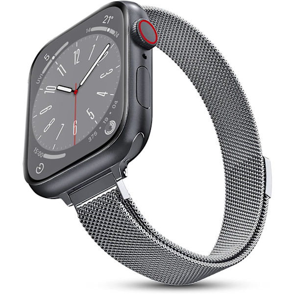 Milanese løkkestropp for Apple Watch-bånd 40 mm 44 mm 41 mm 45 mm 38 mm 42 mm 49 mm 45 mm slankt armbånd Iwatch Series 3 4 6 Se 7 8 Ultra slim gun 42mm 44mm 45mm 49mm