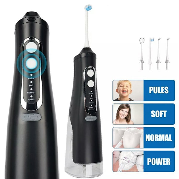 Oral Irrigator Sladdlös Vattentråd Svart