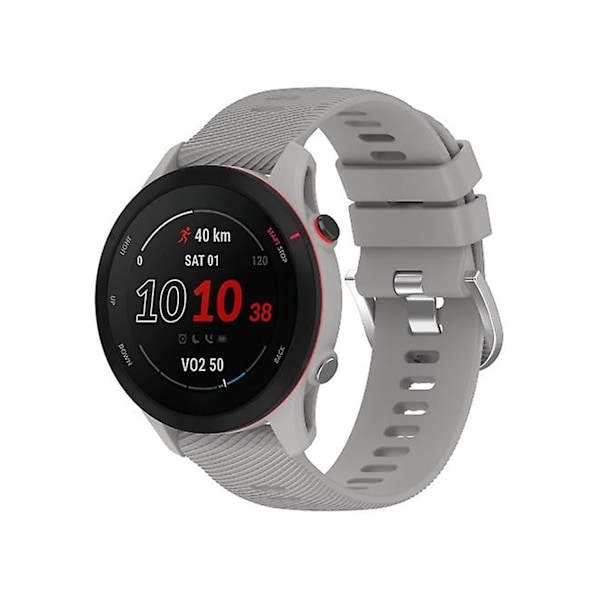 Rem for Garmin Forerunner255 22Mm Krysstekstur Silikonklokke Rem Lys Grå