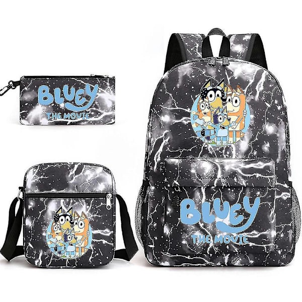 Bluey Tredelad skolväska ryggsäck Lightning Black 5