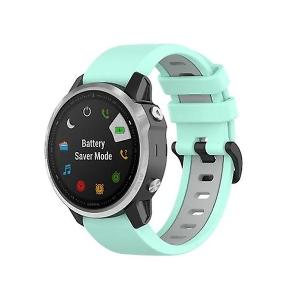 För Garmin Fenix ​​6s Tvåfärgs watch Teal Grey