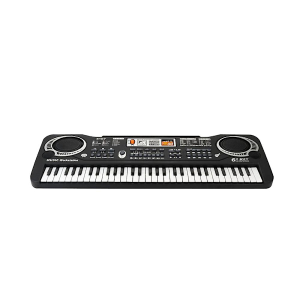 61 tangenter Elektronisk Orgel Usb Digital Keyboard Klaver Musikinstrument Børnelegetøj med mikrofon Black