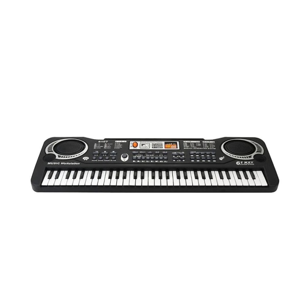 61 tangenter Elektronisk orgel USB Digital Keyboard Piano Musikinstrument Barnleksak med mikrofon Black