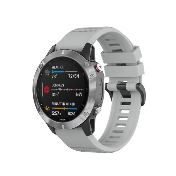 Garmin Fenix ​​7x 26 mm yksiväriselle silikoni-pikairrotettavalle watch Gray