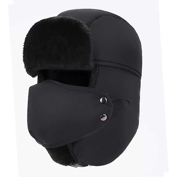 Ørevarm Trapper Hat Bomber Aviator Russisk Trooper Pels Vinter Ski m/ Ansigtsmaske B