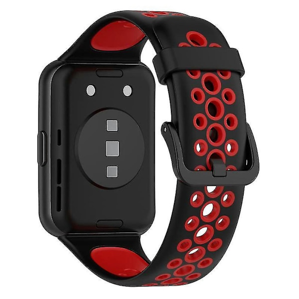Dobbel silikonrem for Huawei Watch Fit 2/Watch Fit 2 Active Black Red Style C