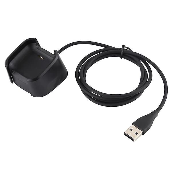 Til Fitbit Versa 2 Oplader Opladningsdock Base Stand Holder Med 1m Ladekabel (sort)