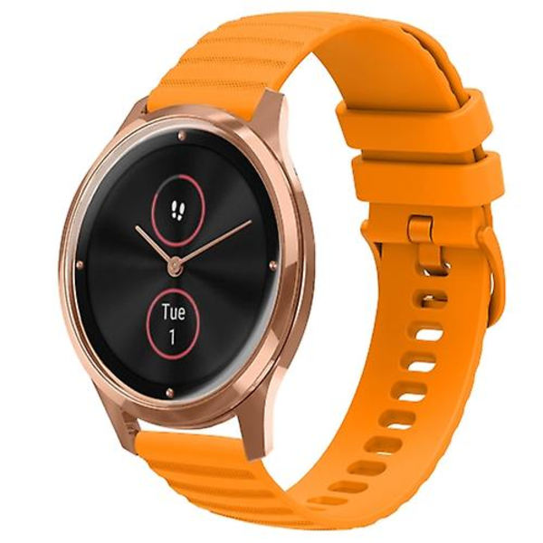 För Garminmove Luxe 20 mm Wavy Dot Pattern Solid Color Silikon Watch Band Yellow