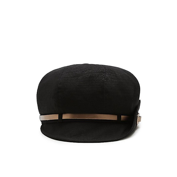 Retro-barettihatut naisille Vaakaraidat cap Korkealaatuinen barettivyö kahdeksankulmainen cap Khaki