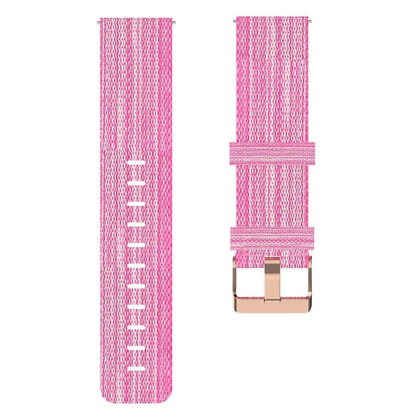 För Garmin Vivoactive 4s 18mm Nylon Woven Watch Band Pink