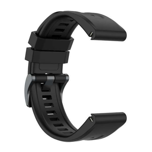 26mm Hurtigutløselig Silikonrem for Garmin Fenix 7 u Black