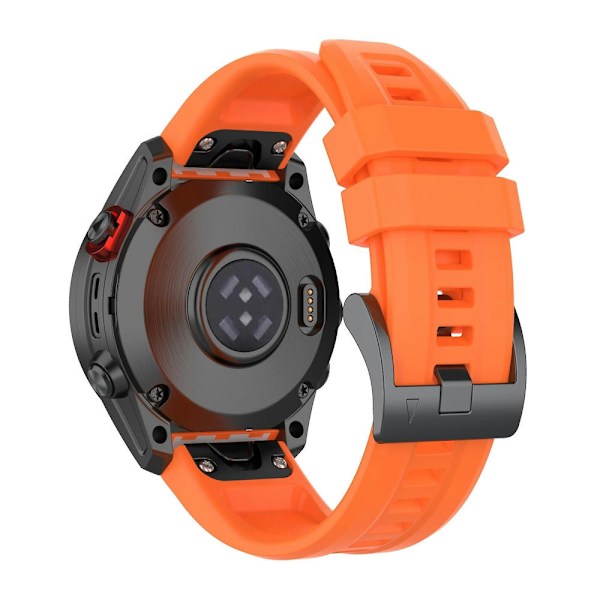 22mm pikalukitus silikoniranneke Garmin Fenix 7X -laitteelle Orange