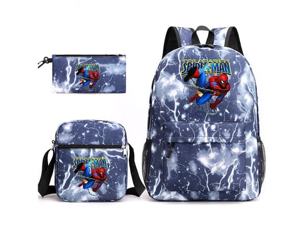 Spiderman-opiskelijareppu, kolmiosainen setti9