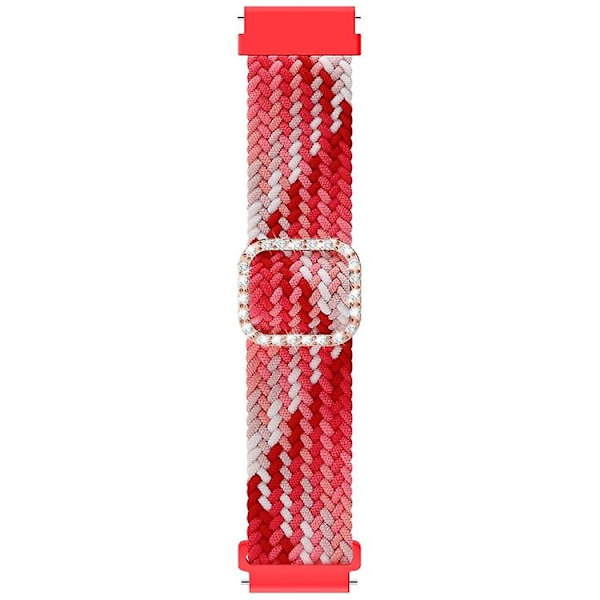 För Garmin Venu 2/samsung Gear S3/xiaomi Haylou Rs3 22mm Universal Justerbart Flätat Elastiskt Diamond Spänne Watch Band Strawberry