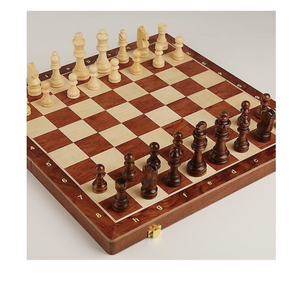 Set 45cm Stort hopfällbart schackbrädspel 2 extra damer