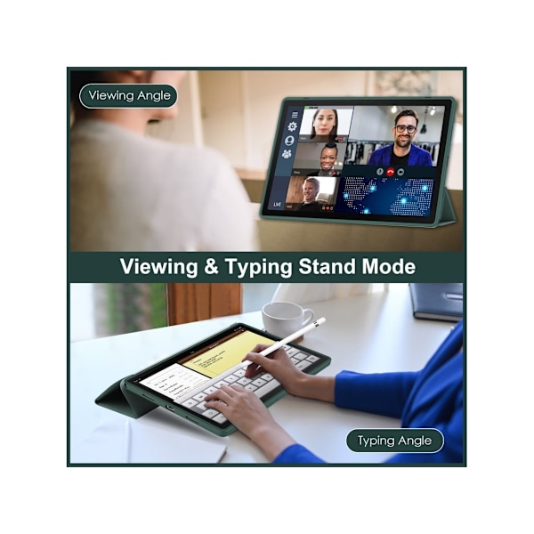 Etui til Samsung Galaxy Tab S9 Plus/s9 Fe Plus 2023 (Mørkegrøn)