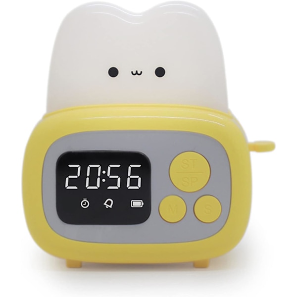 Väckarklocka Brödmaskin Formad Väckarklocka Lampa USB-Laddning Tid Klocka Ornament Grön