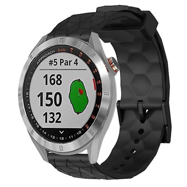 För Garmin Approach S40 20 mm fotbollsmönster i enfärgad watch Black