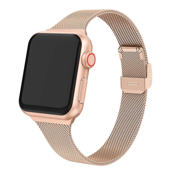 Milanese stropp for Apple Watch 8 7 6 5 4 Se 49 mm 45 mm 41 mm 44 mm 40 mm metall rustfritt stål stropp tilbehør for Iwatch 3 2 42 mm Rose Gold For 38mm 40mm 41mm